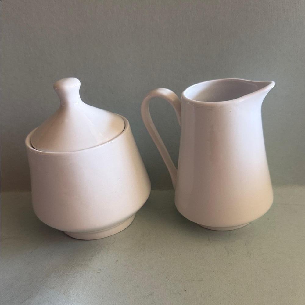 Elegant White Ceramic Creamer and Sugar Set